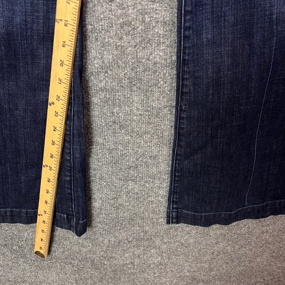 7 For All Mankind Buckle Back Women Flare Jeans Dark Wash Blue Denim  30 - Picture 7 of 10